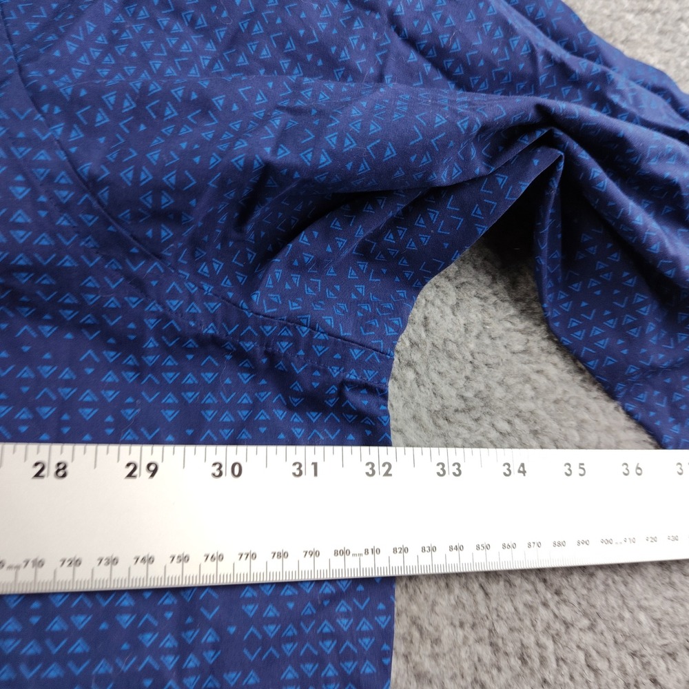 Synrgy Shirt Mens 4XLT Fit by DXL Blue Geometric Button Up Cotton Office EUC - Picture 3 of 7